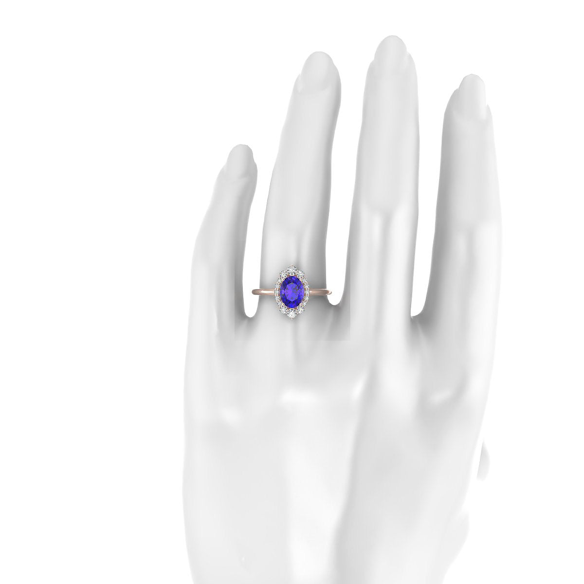 Romance | 18k Rose Gold 8 x 6 mm Oval Tanzanite Ring