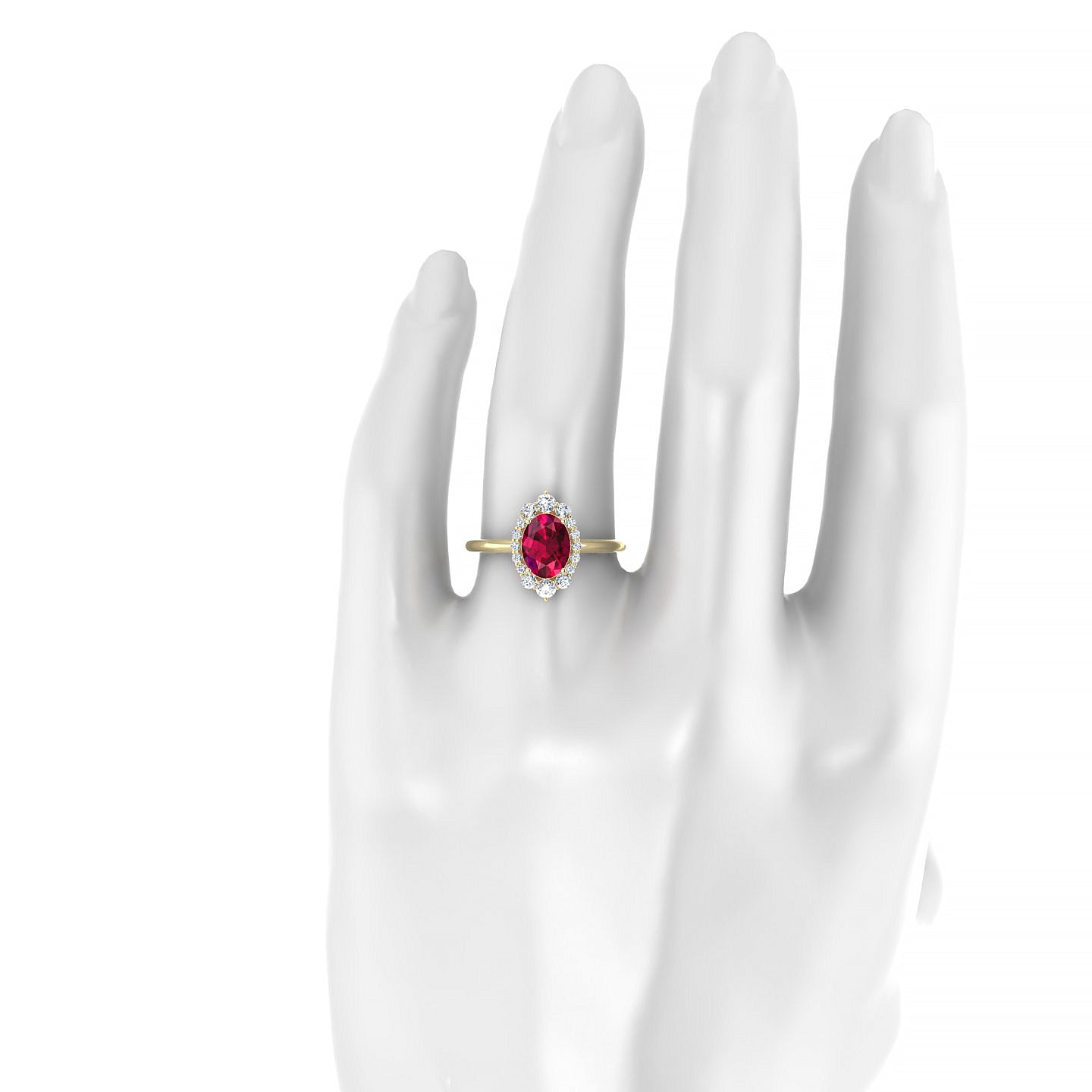 Romance | 18k Yellow Gold 8 x 6 mm Oval Ruby Ring