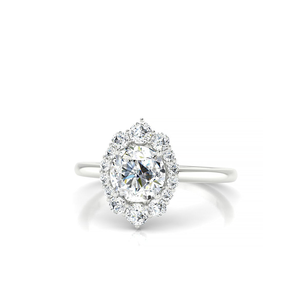 Romance | 18k White Gold 5.7 mm Round Diamond Ring