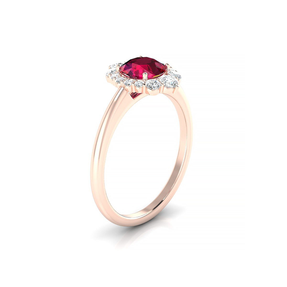 Romance | 18k Rose Gold 6 mm Round Ruby Ring
