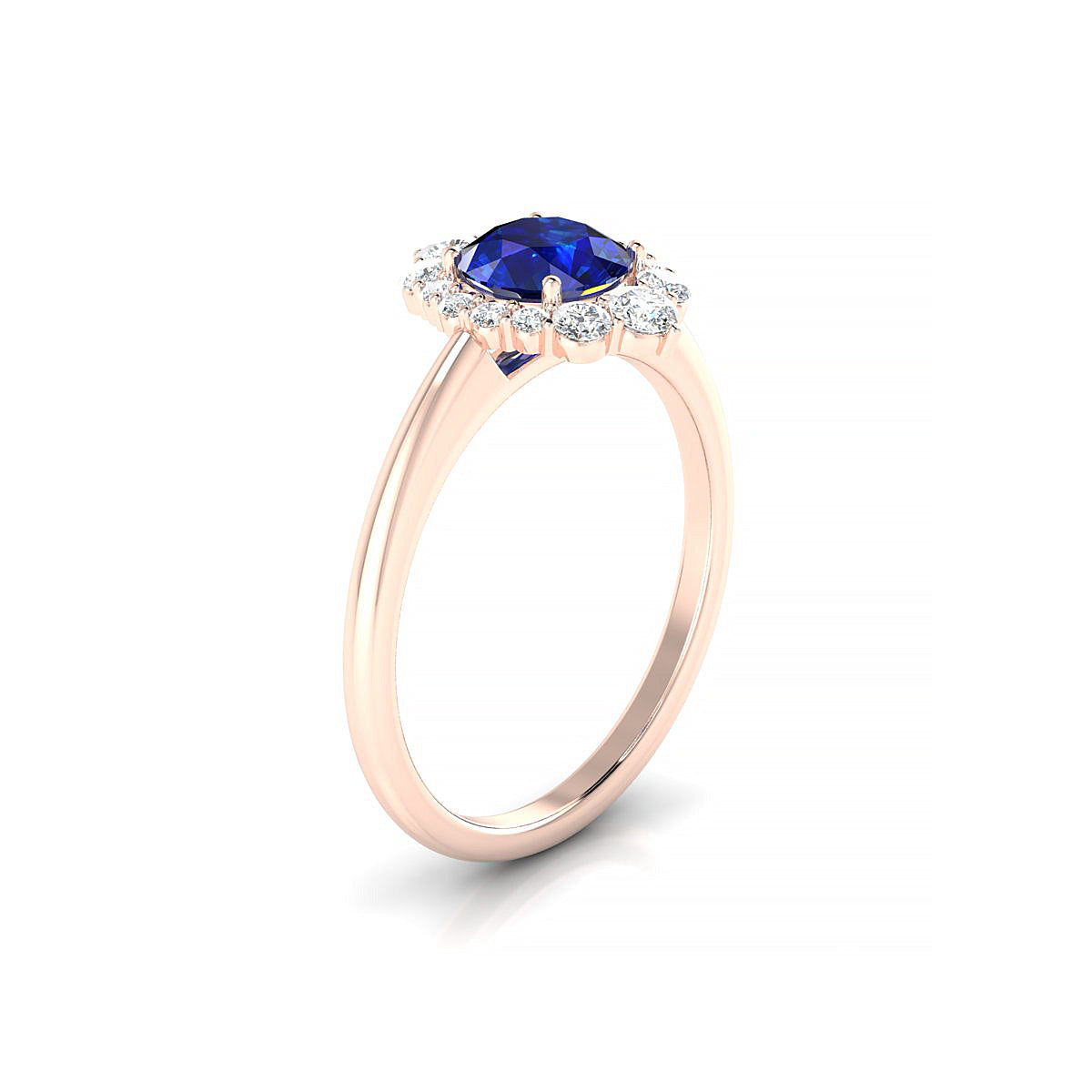 Romance | 18k Rose Gold 6 mm Round Sapphire Ring