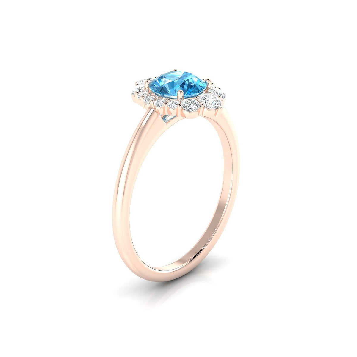 Romance | 18k Rose Gold 6 mm Round Topaz Ring
