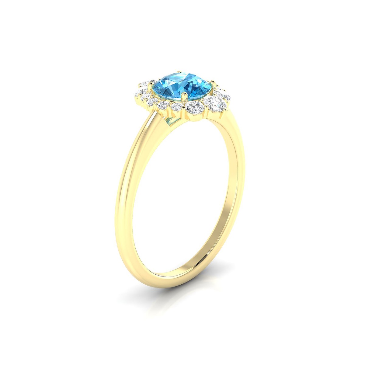 Romance | 18k Yellow Gold 6 mm Round Topaz Ring