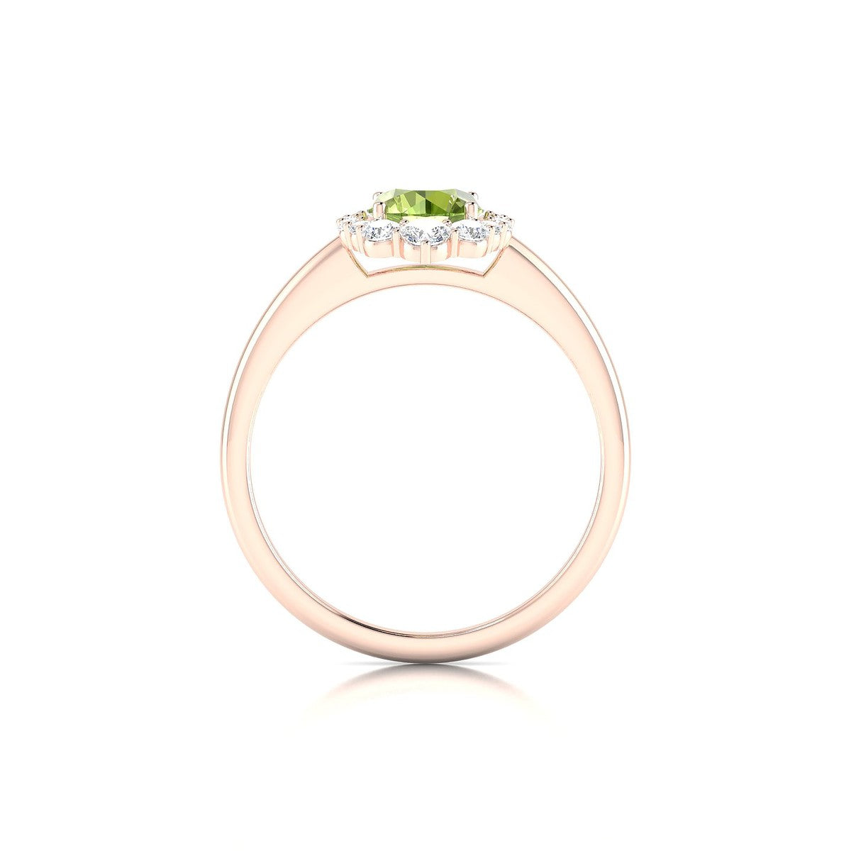 Romance | 18k Rose Gold 6 mm Round Peridot Ring