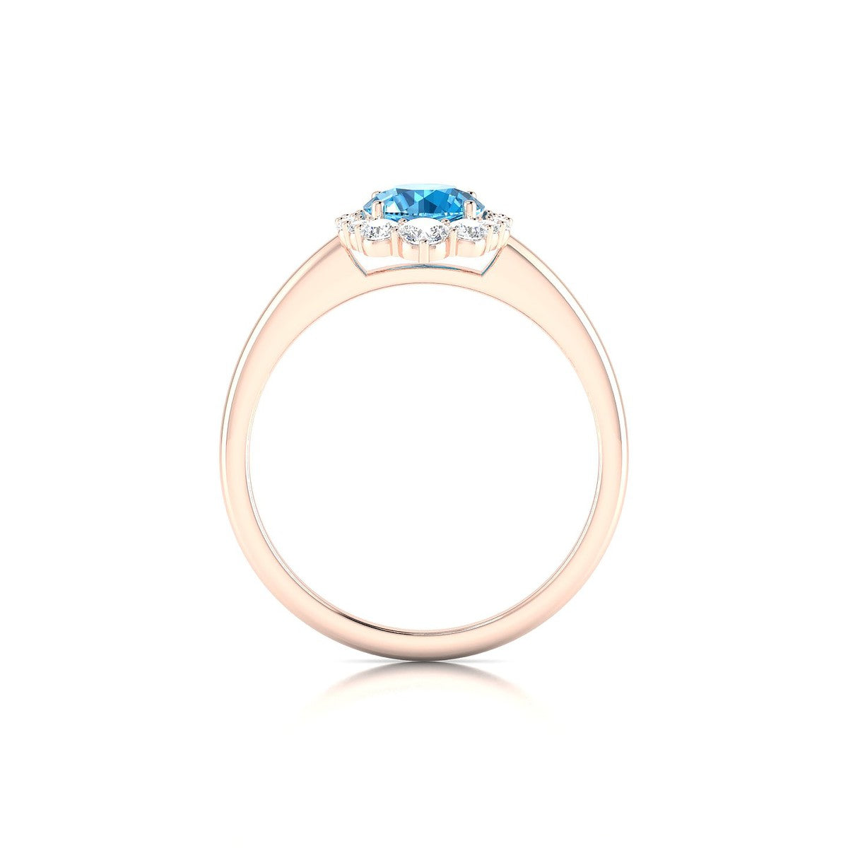 Romance | 18k Rose Gold 6 mm Round Topaz Ring