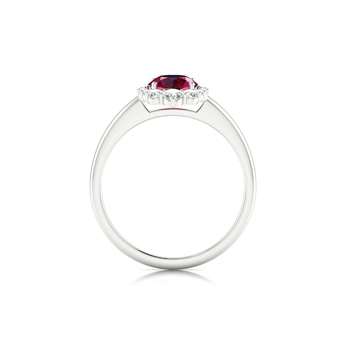 Romance | 18k White Gold 6 mm Round Ruby Ring
