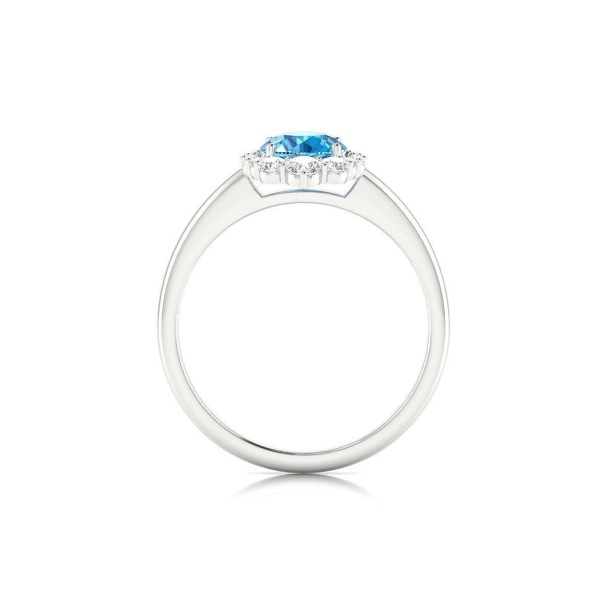 Romance | 18k White Gold 6 mm Round Topaz Ring