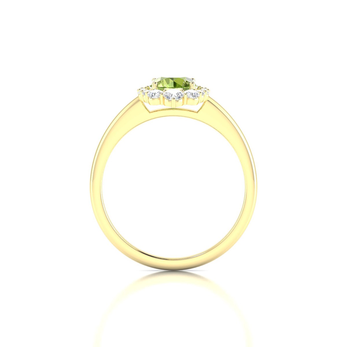 Romance | 18k Yellow Gold 6 mm Round Peridot Ring