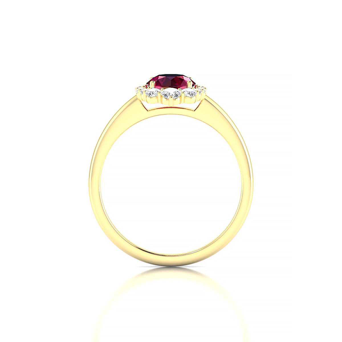 Romance | 18k Yellow Gold 6 mm Round Ruby Ring