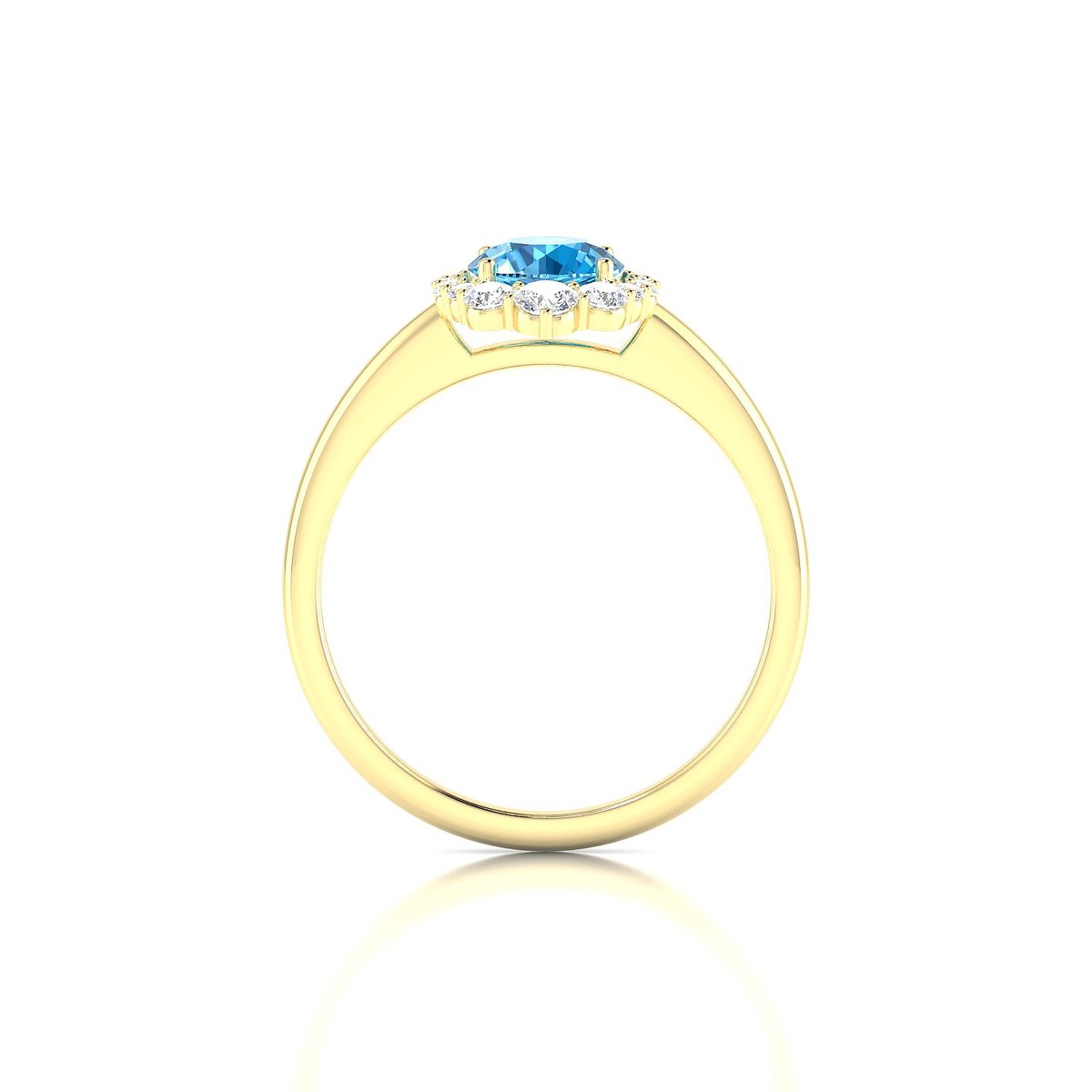 Romance | 18k Yellow Gold 6 mm Round Topaz Ring