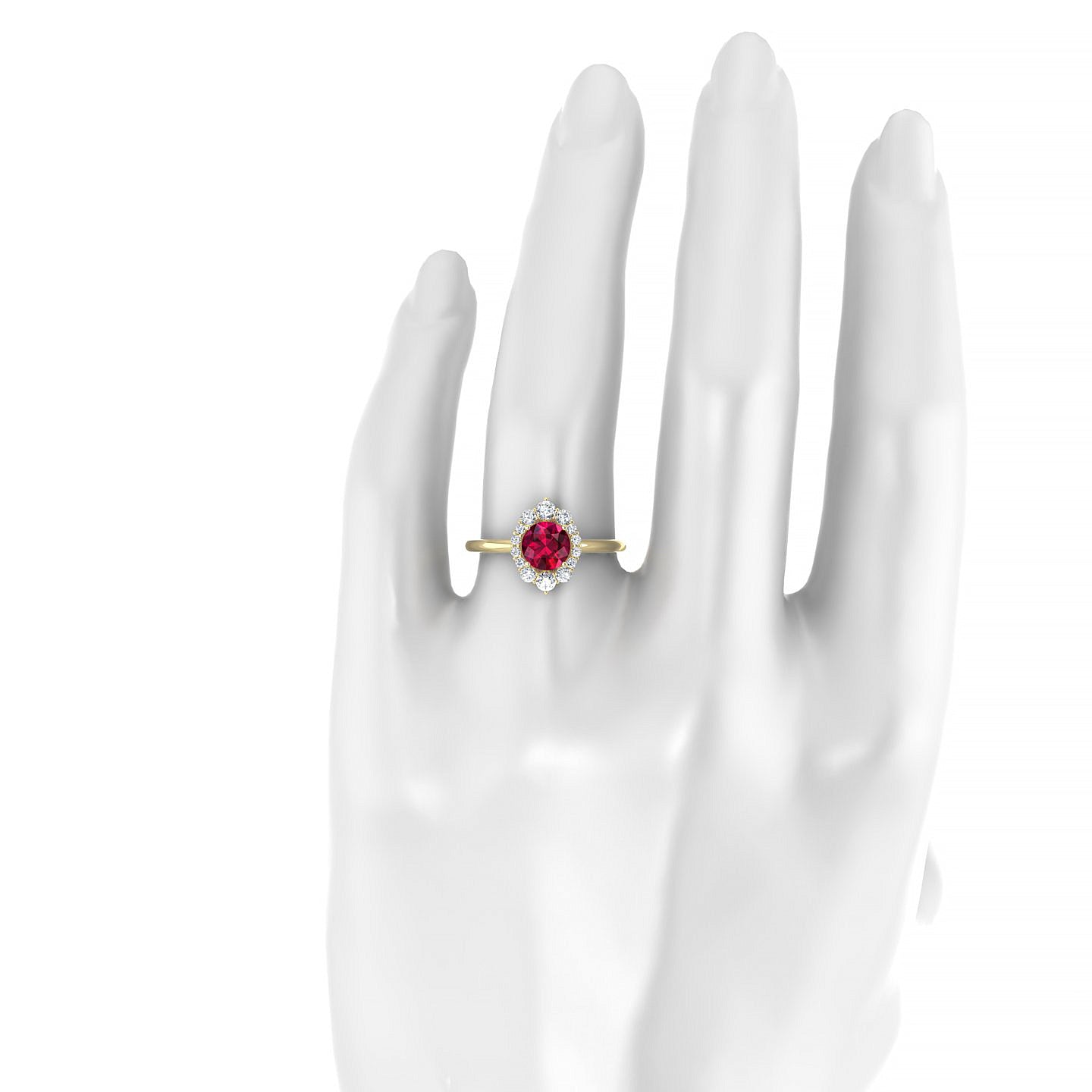 Romance | 18k Yellow Gold 6 mm Round Ruby Ring