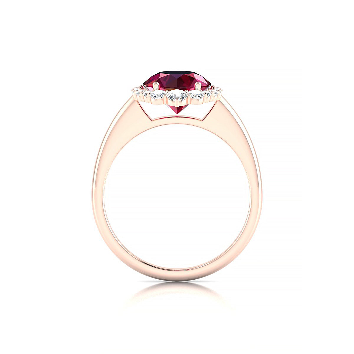 Romance | 18k Rose Gold 8 mm Round Ruby Ring