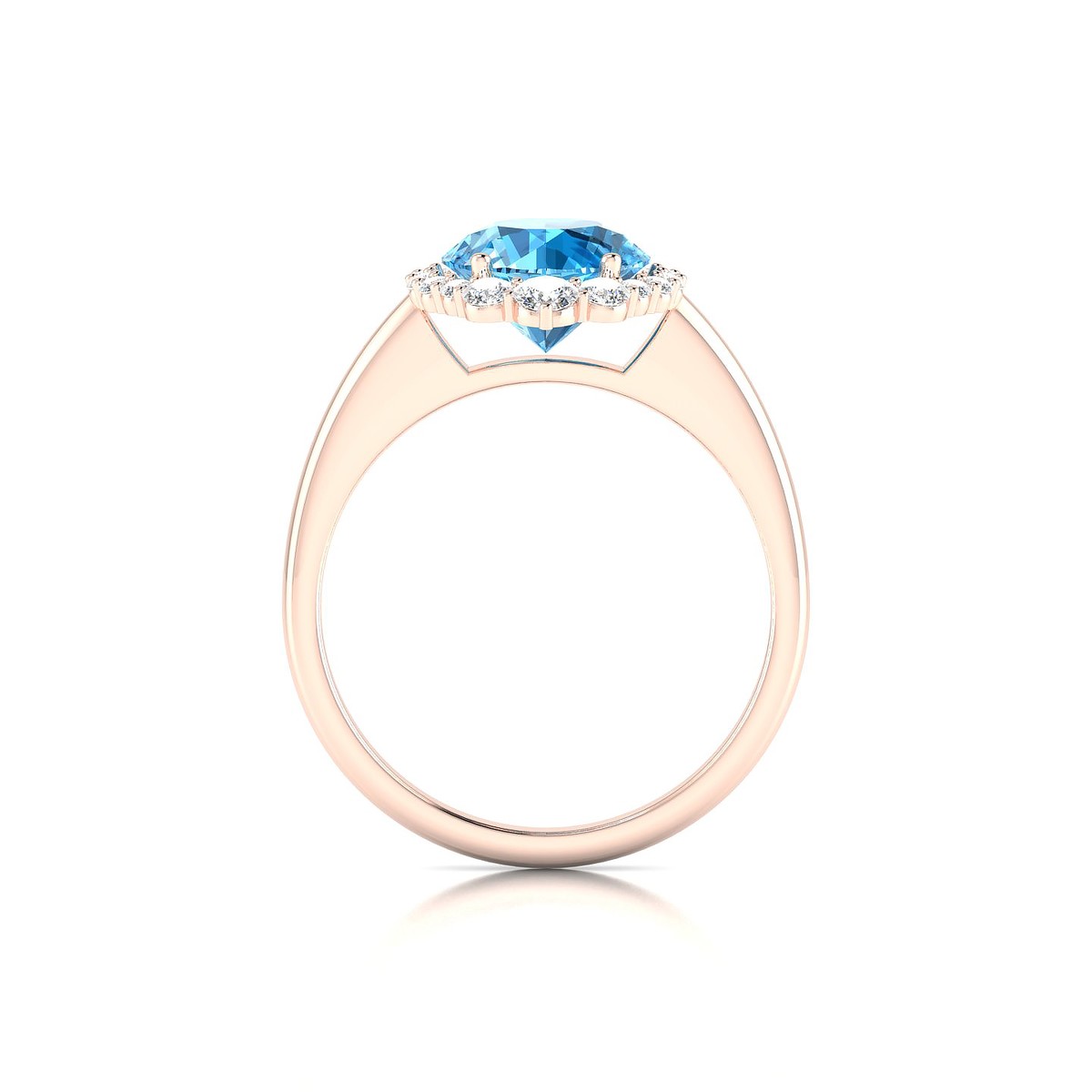 Romance | 18k Rose Gold 8 mm Round Topaz Ring