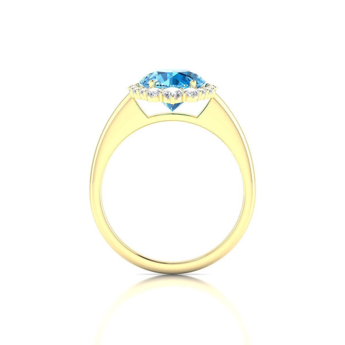 Romance | 18k Yellow Gold 8 mm Round Topaz Ring