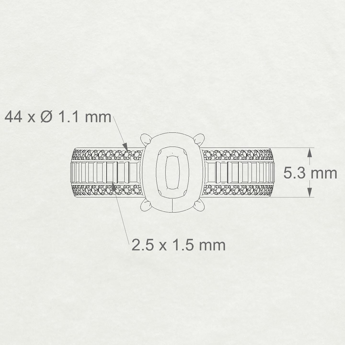 Royal Cushion 2-2.99 ct | 18k Rose Gold Side Stones Ring