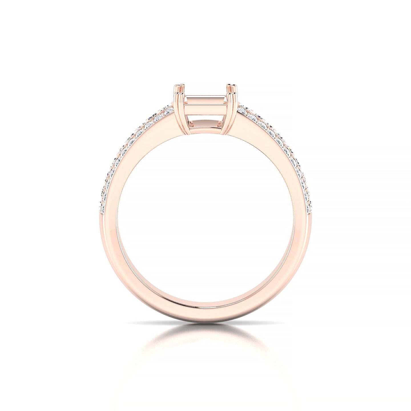 Royal Emerald 2-2.99 ct | 18k Rose Gold Side Stones Ring