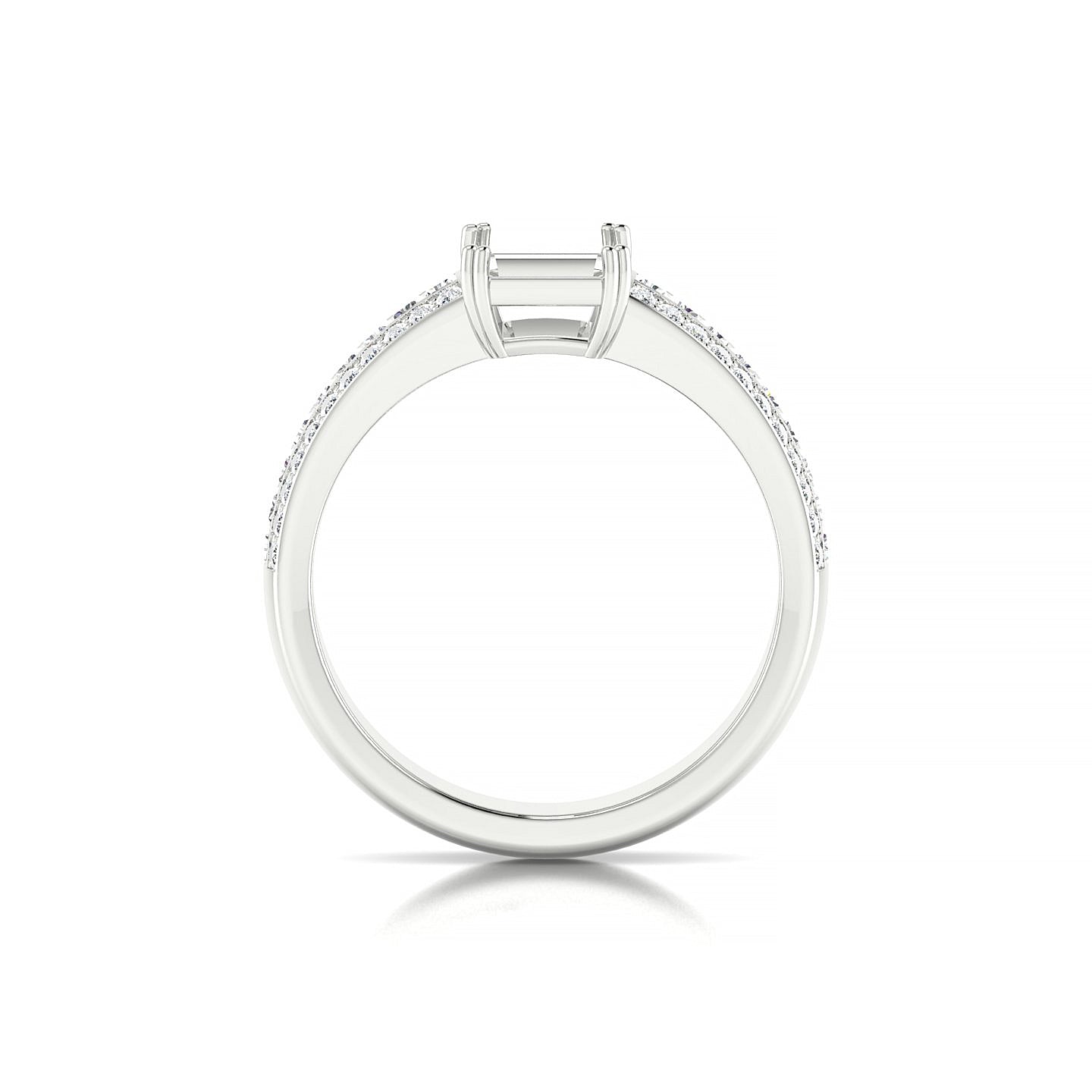 Royal Emerald 2-2.99 ct | 18k White Gold Side Stones Ring