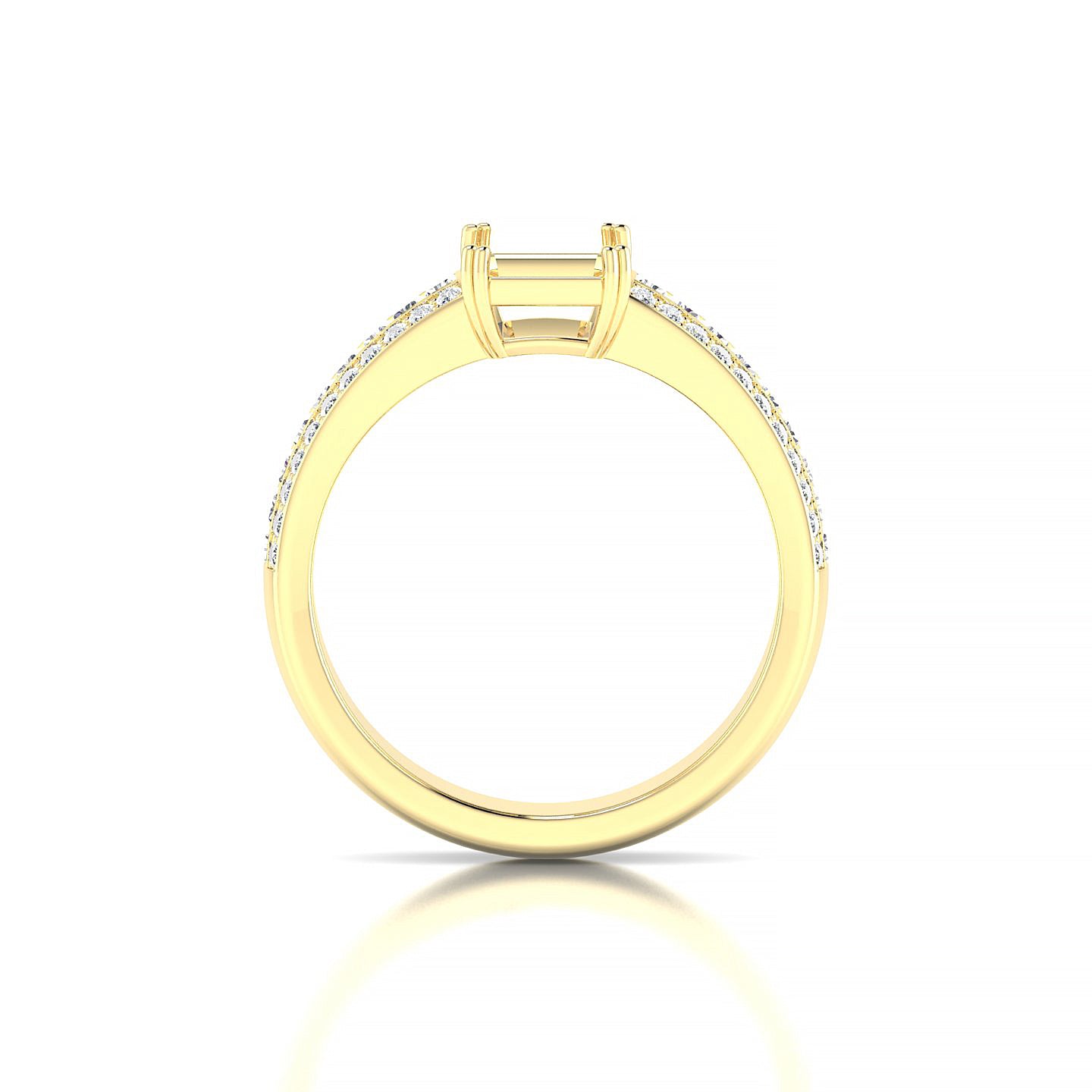 Royal Emerald 2-2.99 ct | 18k Yellow Gold Side Stones Ring