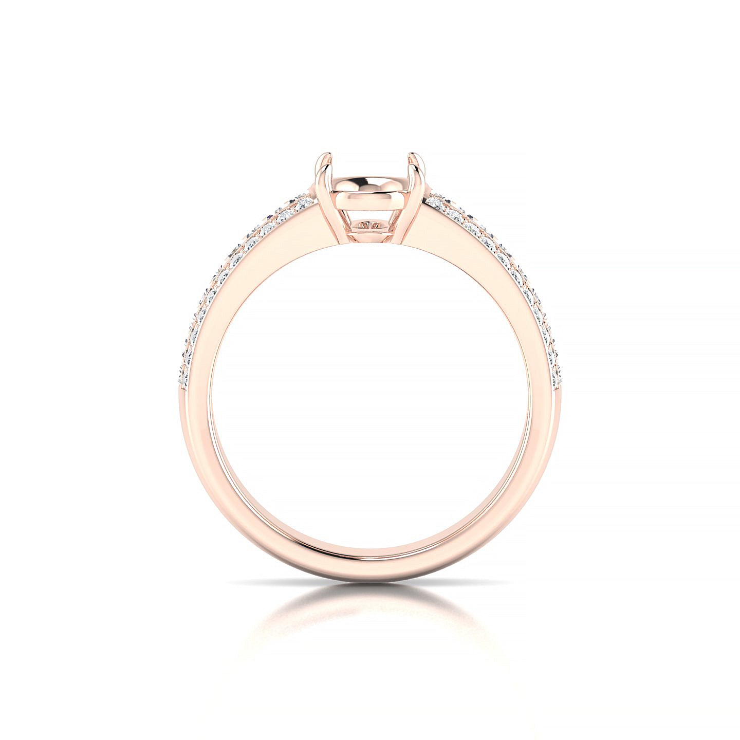 Royal Oval 2-2.99 ct | 18k Rose Gold Side Stones Ring