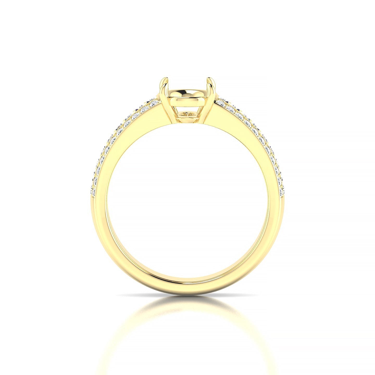 Royal Oval 2-2.99 ct | 18k Yellow Gold Side Stones Ring