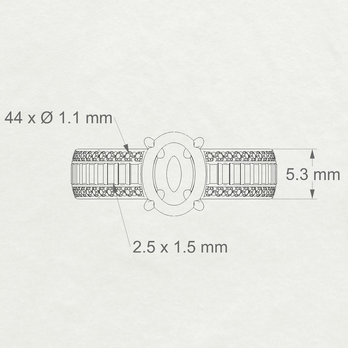 Royal Oval 2-2.99 ct | 18k Rose Gold Side Stones Ring