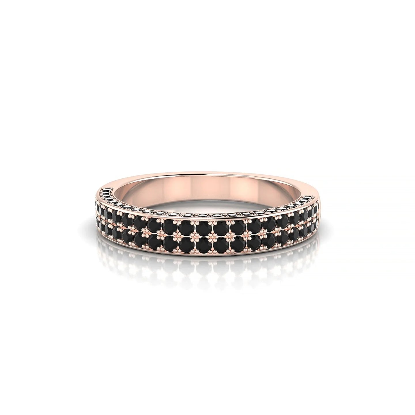 Seraph | 18k Rose Gold 1.3 mm Round Black Diamond Ring