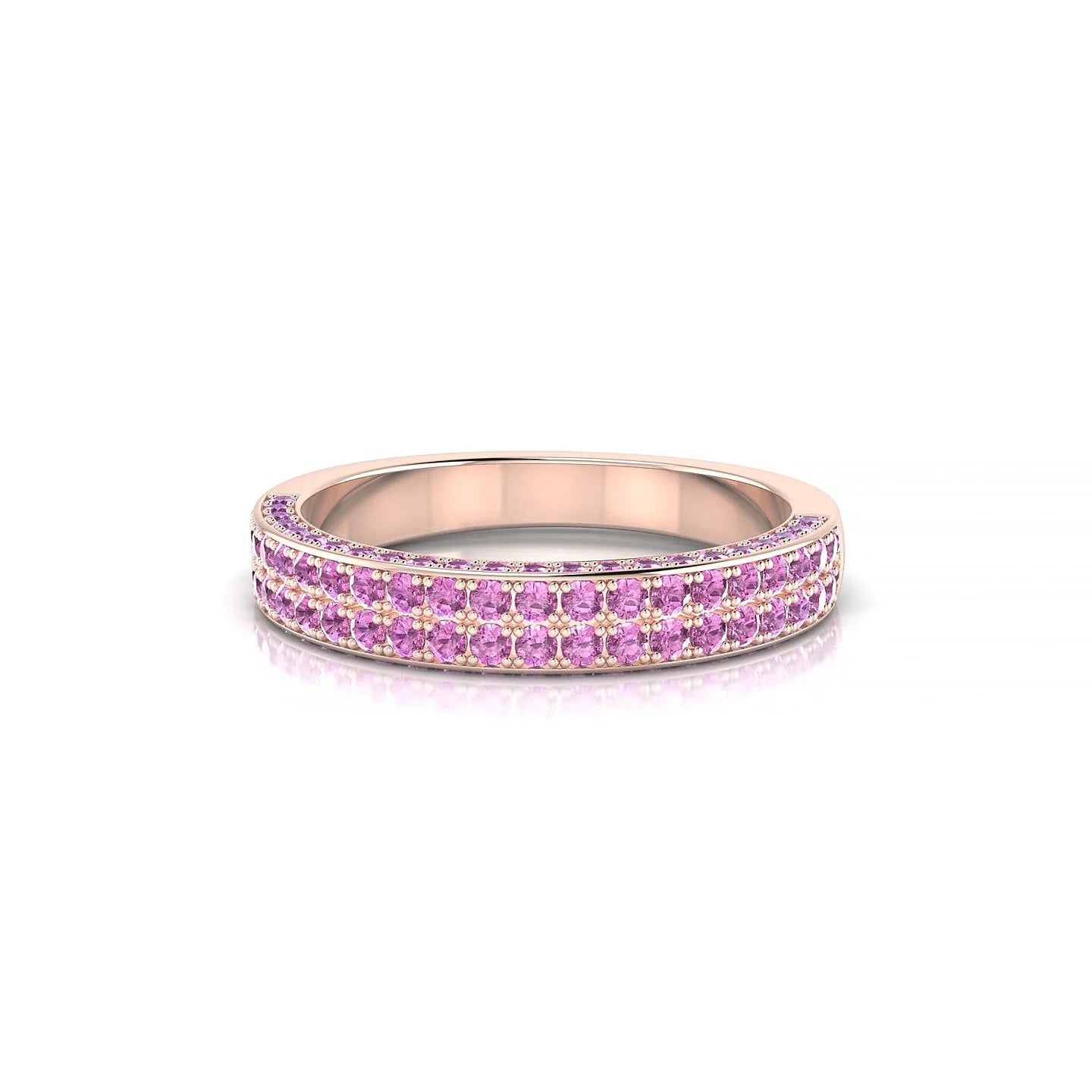 Seraph | 18k Rose Gold 1.3 mm Round Pink Sapphire Ring