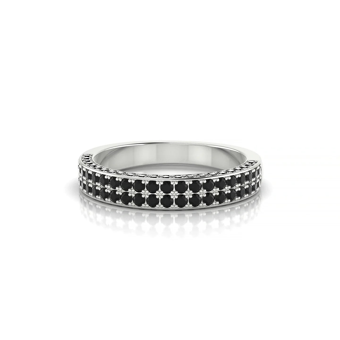 Seraph | 18k White Gold 1.3 mm Round Black Diamond Ring