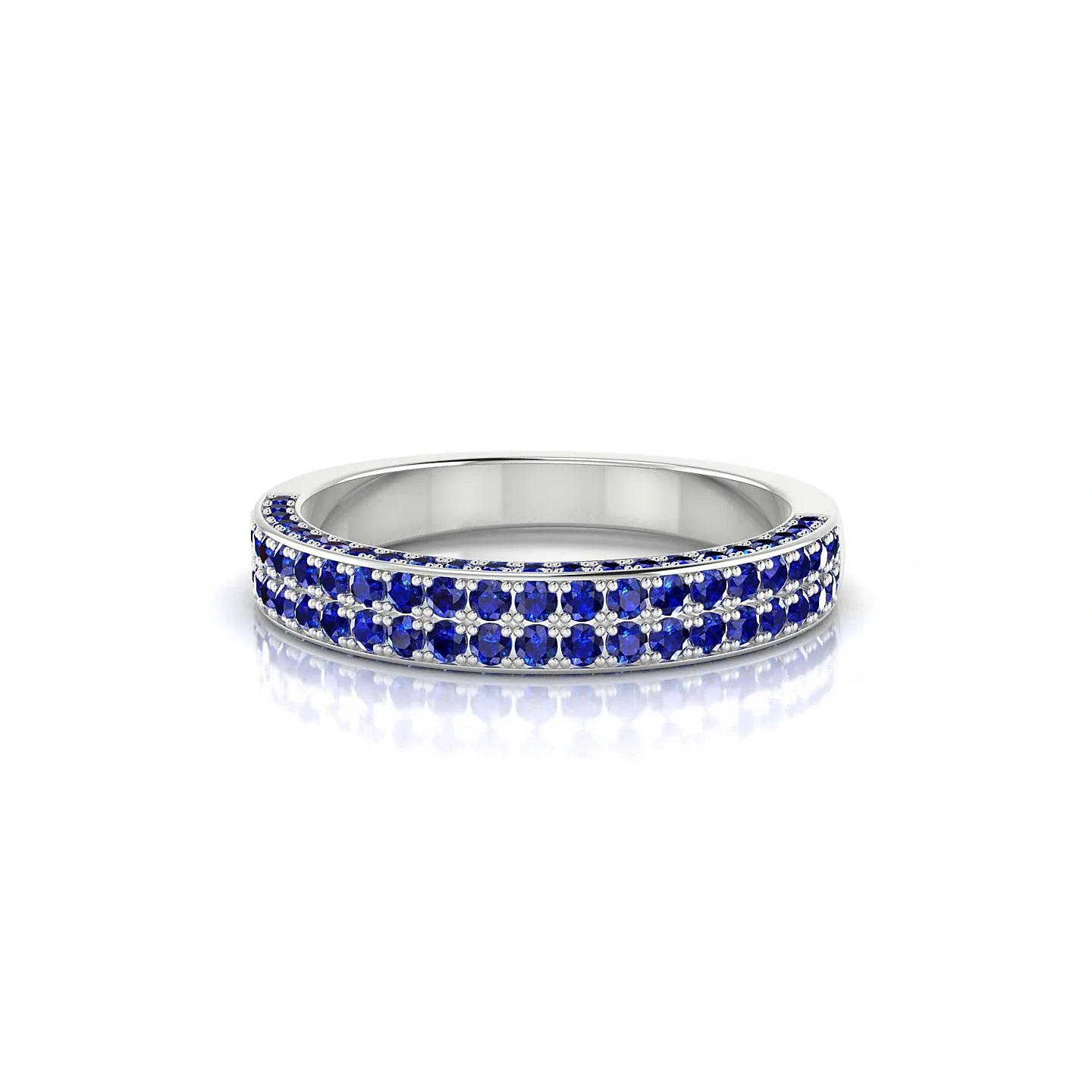 Seraph | 18k White Gold 1.3 mm Round Sapphire Ring
