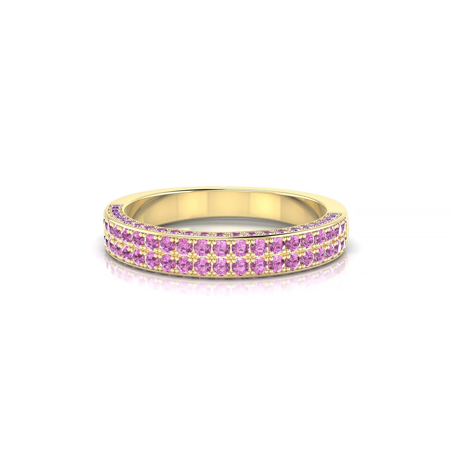 Seraph | 18k Yellow Gold 1.3 mm Round Pink Sapphire Ring