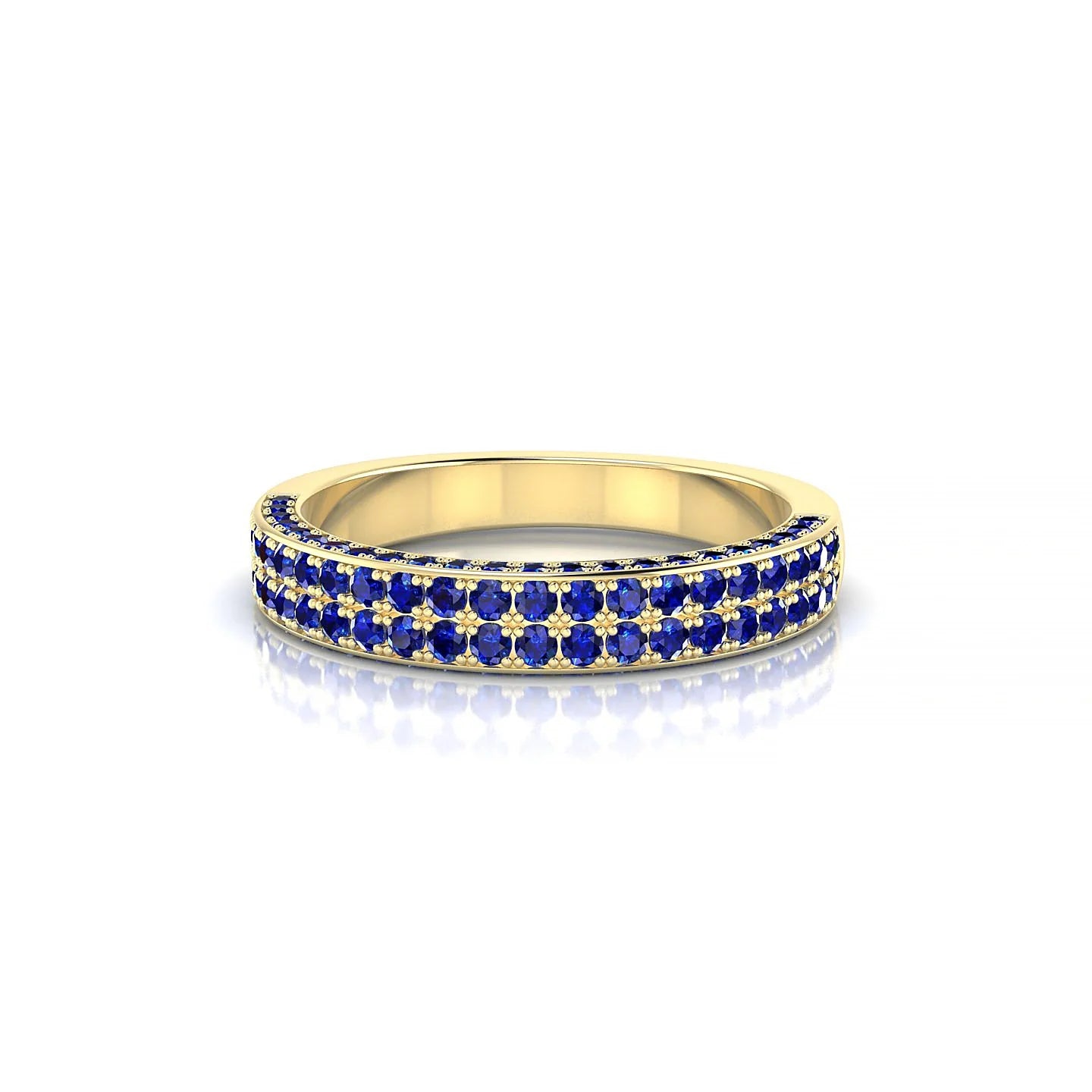 Seraph | 18k Yellow Gold 1.3 mm Round Sapphire Ring