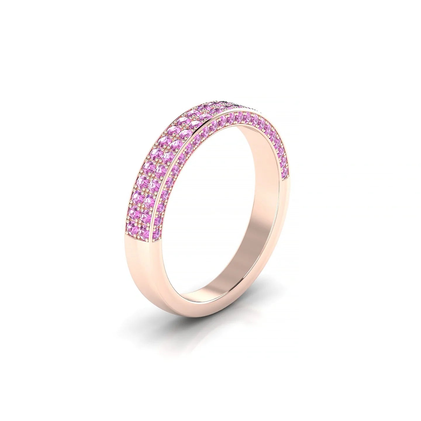 Seraph | 18k Rose Gold 1.3 mm Round Pink Sapphire Ring