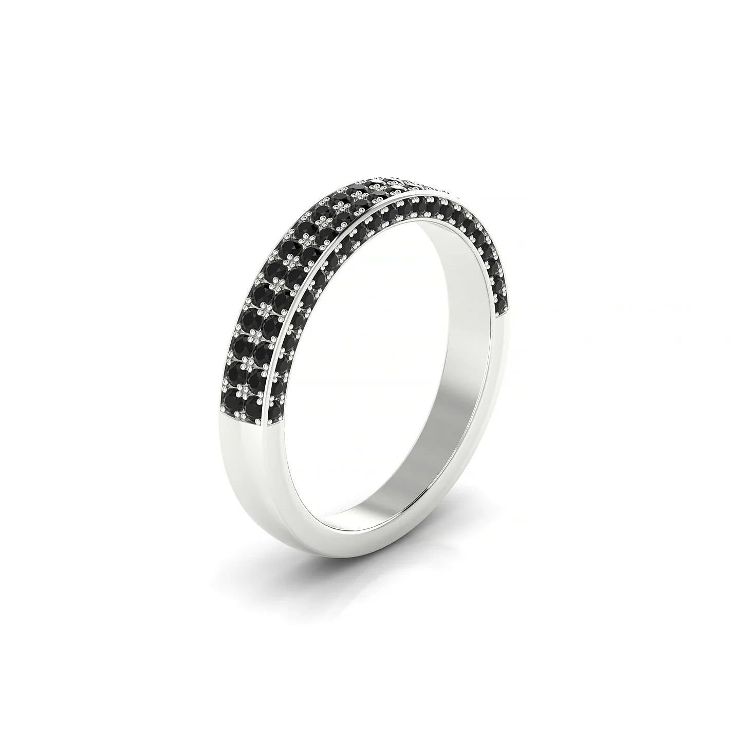 Seraph | 18k White Gold 1.3 mm Round Black Diamond Ring