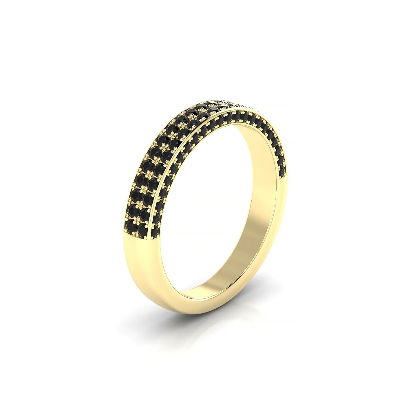 Seraph | 18k Yellow Gold 1.3 mm Round Black Diamond Ring