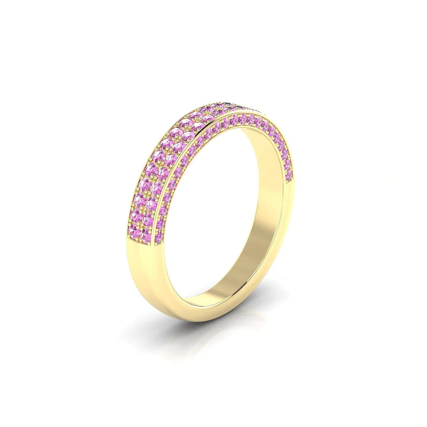 Seraph | 18k Yellow Gold 1.3 mm Round Pink Sapphire Ring