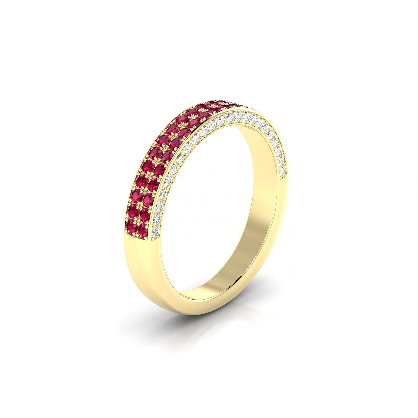 Seraph | 18k Yellow Gold 1.3 mm Round Ruby & Diamond Ring