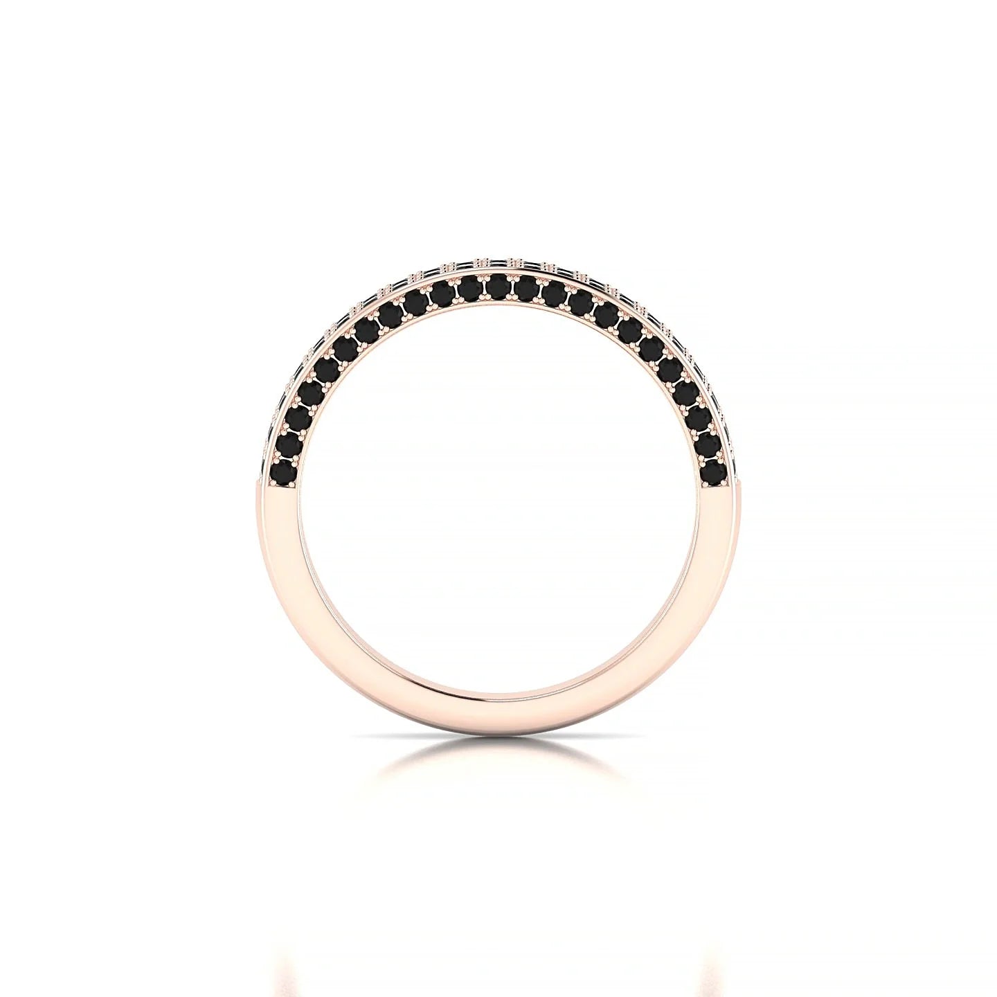 Seraph | 18k Rose Gold 1.3 mm Round Black Diamond Ring