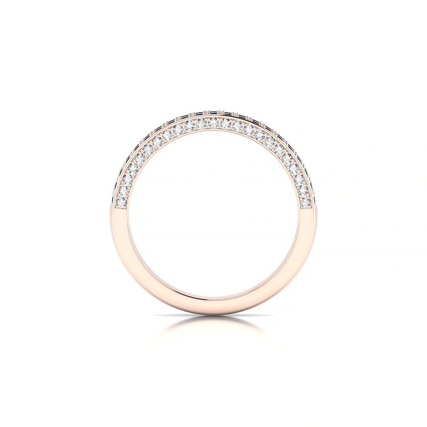 Seraph | 18k Rose Gold 1.3 mm Round Black Diamond & Diamond Ring