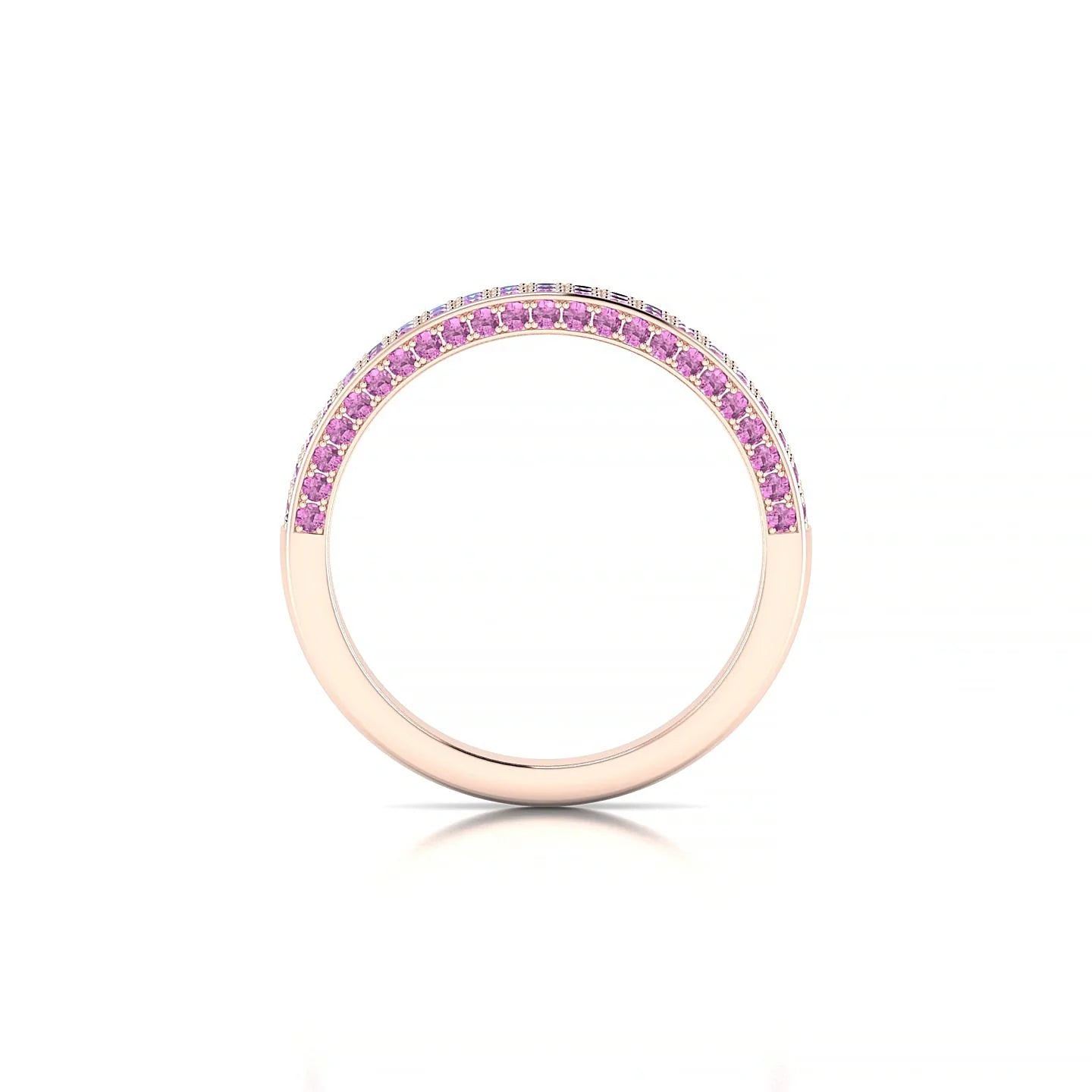 Seraph | 18k Rose Gold 1.3 mm Round Pink Sapphire Ring