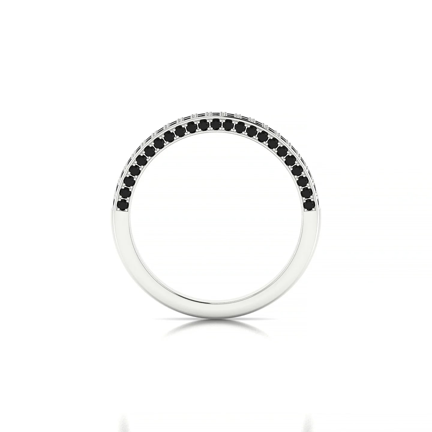 Seraph | 18k White Gold 1.3 mm Round Black Diamond Ring
