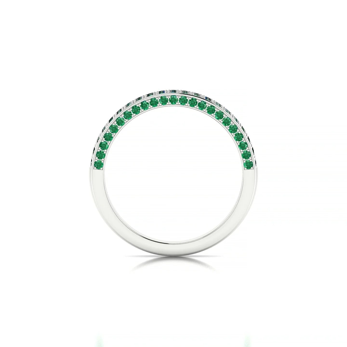 Seraph | 18k White Gold 1.3 mm Round Emerald Ring
