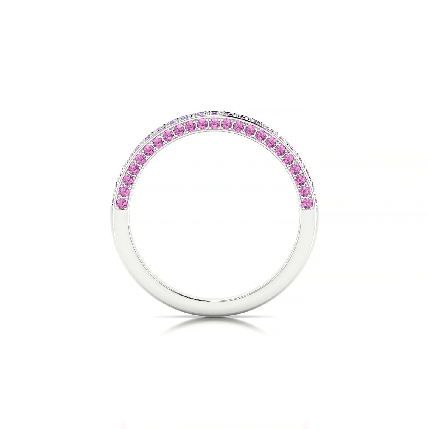 Seraph | 18k White Gold 1.3 mm Round Pink Sapphire Ring