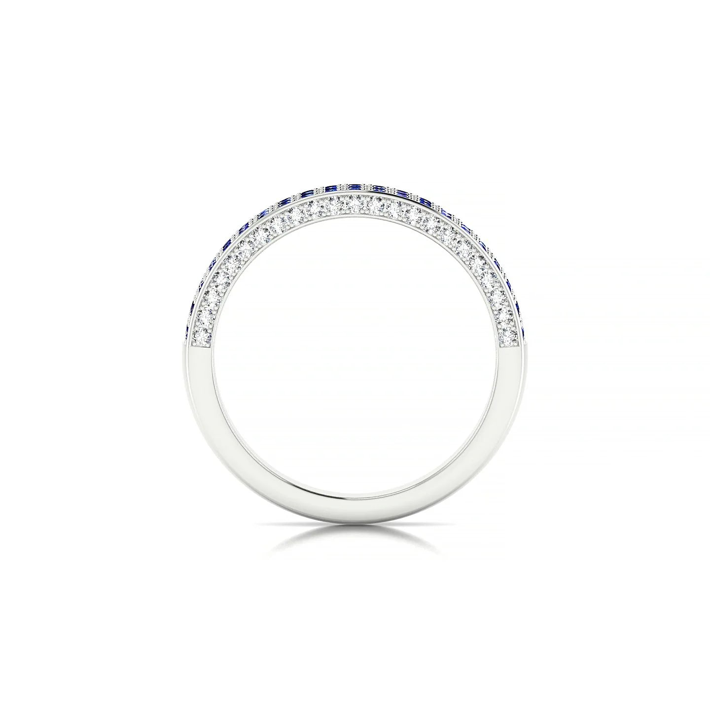 Seraph | 18k White Gold 1.3 mm Round Sapphire & Diamond Ring