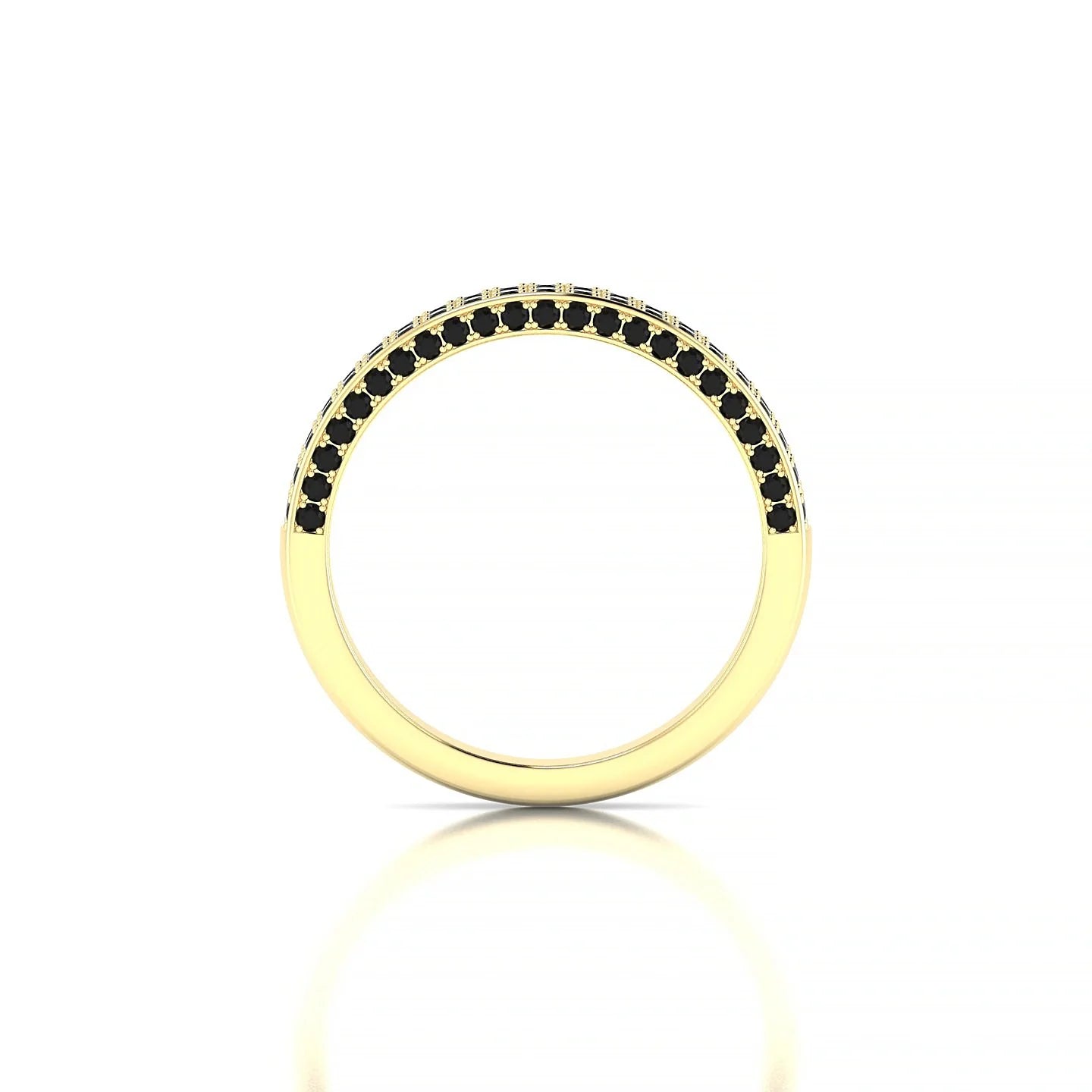 Seraph | 18k Yellow Gold 1.3 mm Round Black Diamond Ring