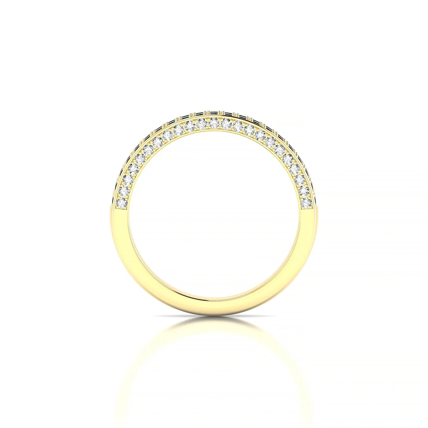 Seraph | 18k Yellow Gold 1.3 mm Round Black Diamond & Diamond Ring