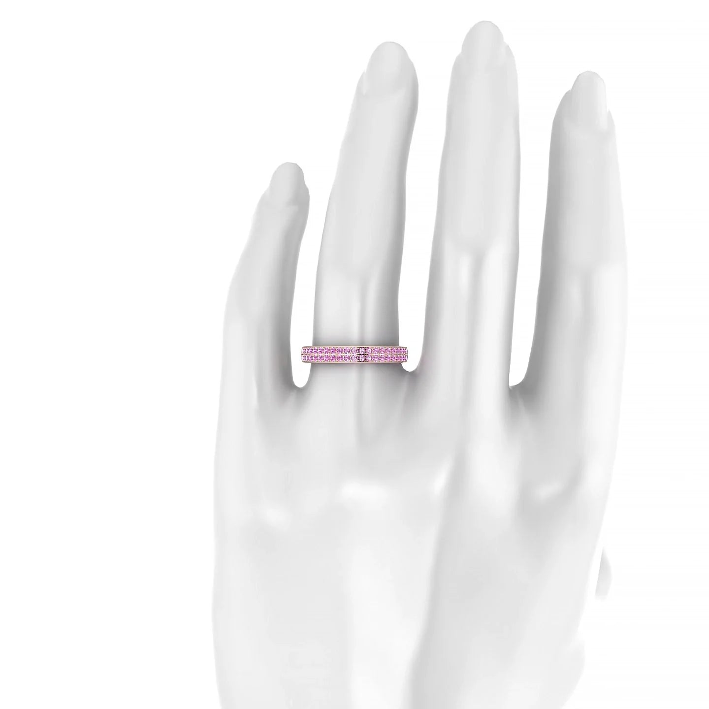 Seraph | 18k Rose Gold 1.3 mm Round Pink Sapphire Ring