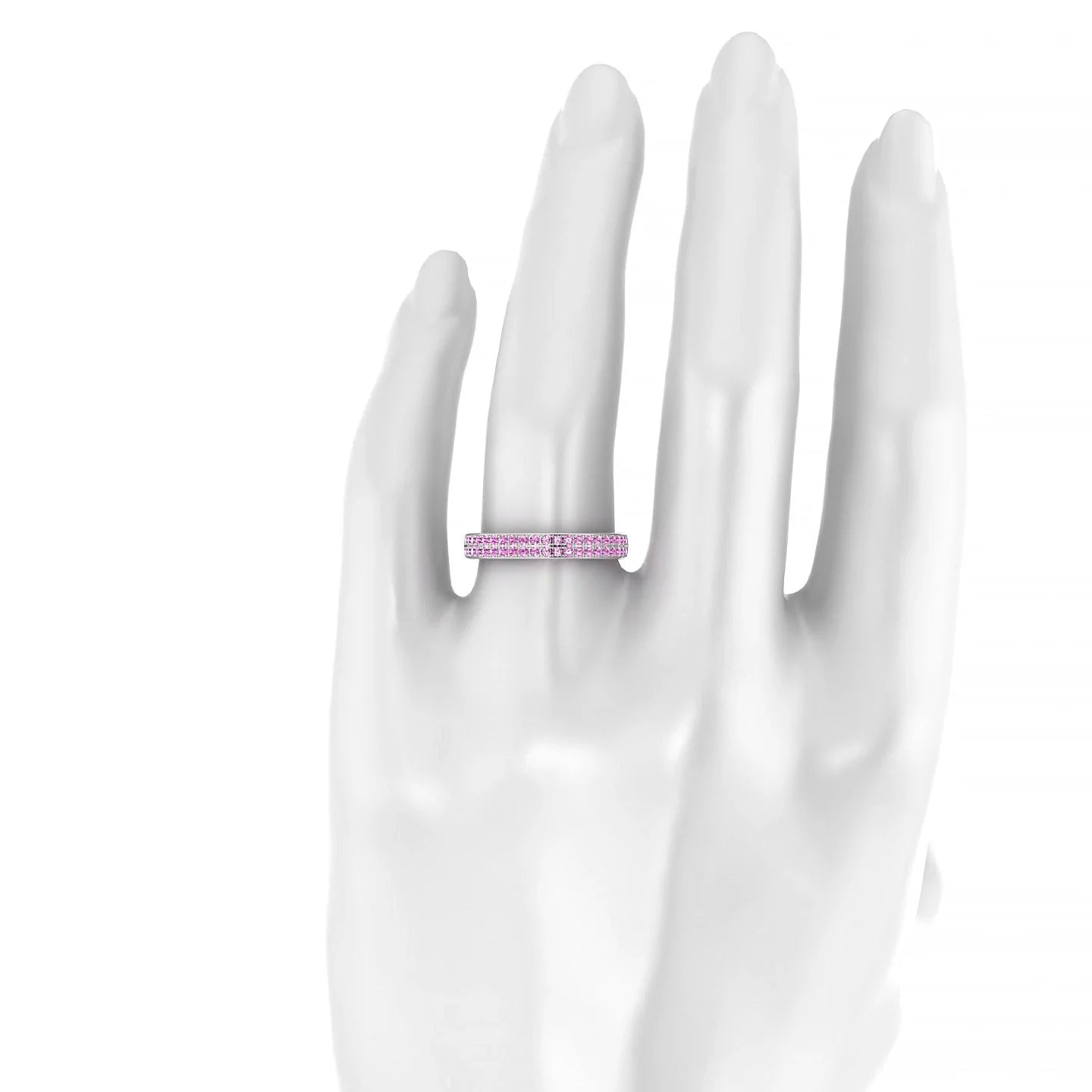Seraph | 18k White Gold 1.3 mm Round Pink Sapphire Ring