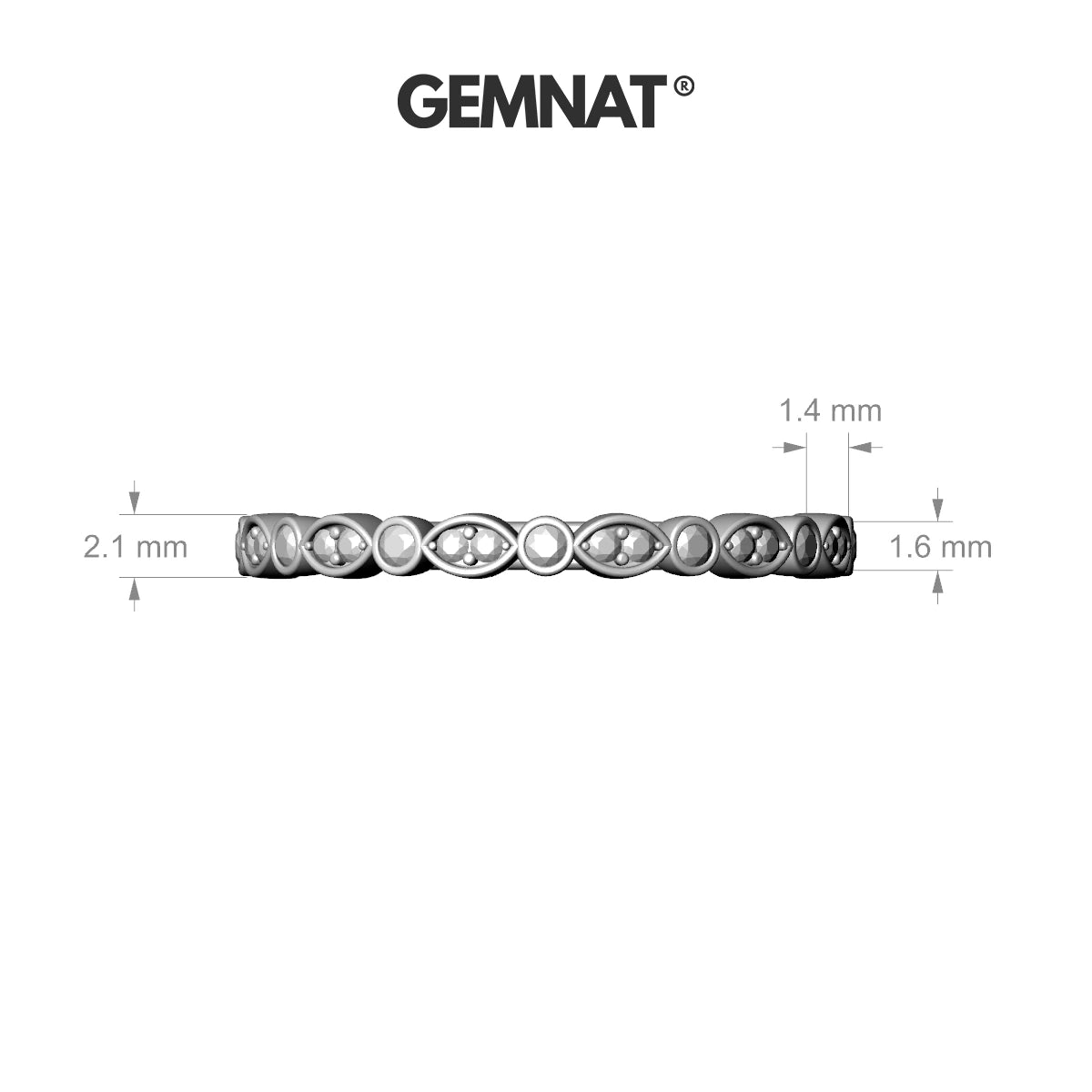 Serenity | 18k White Gold 1.5 mm Round Diamond Ring