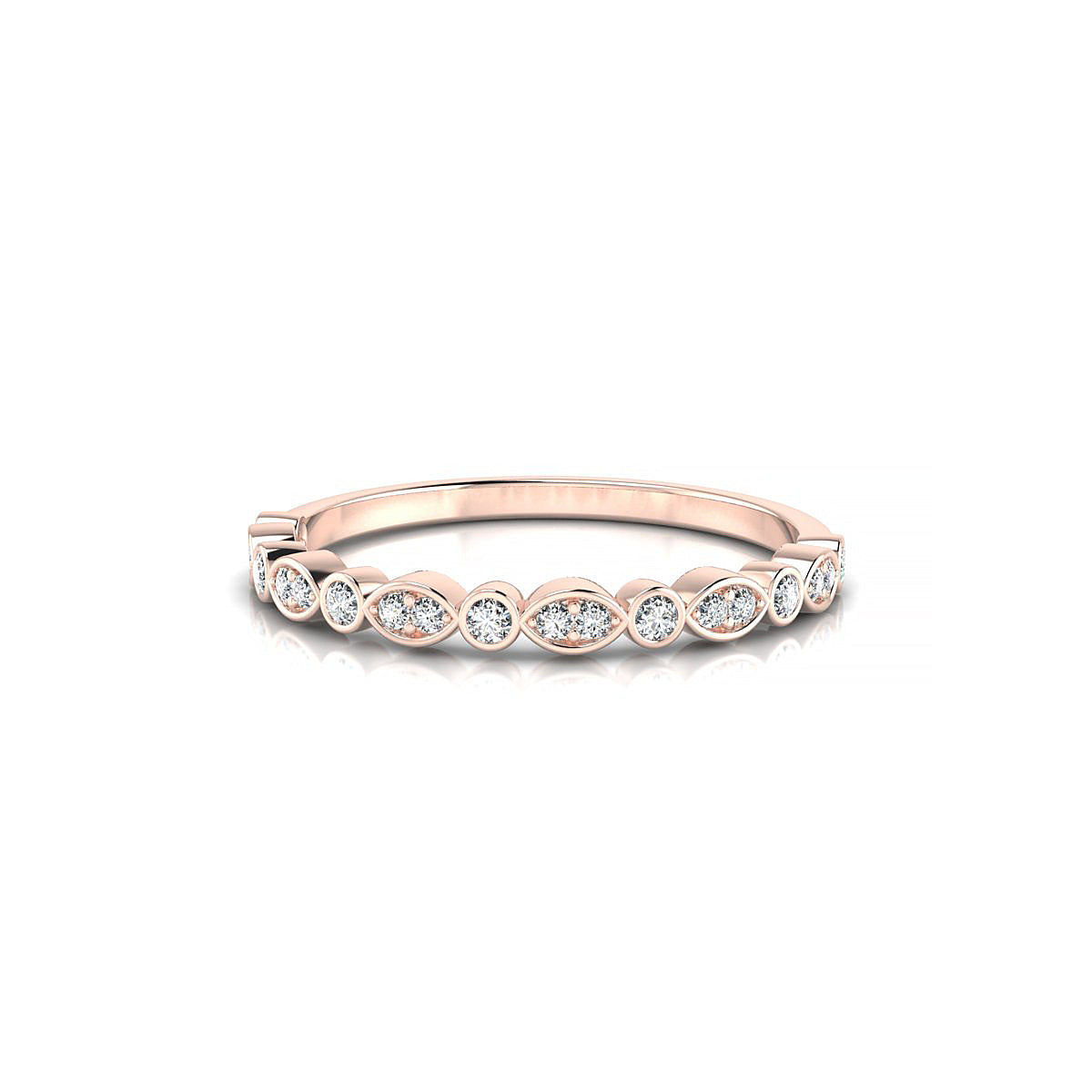 Serenity | 18k Rose Gold 1.5 mm Round Diamond Ring