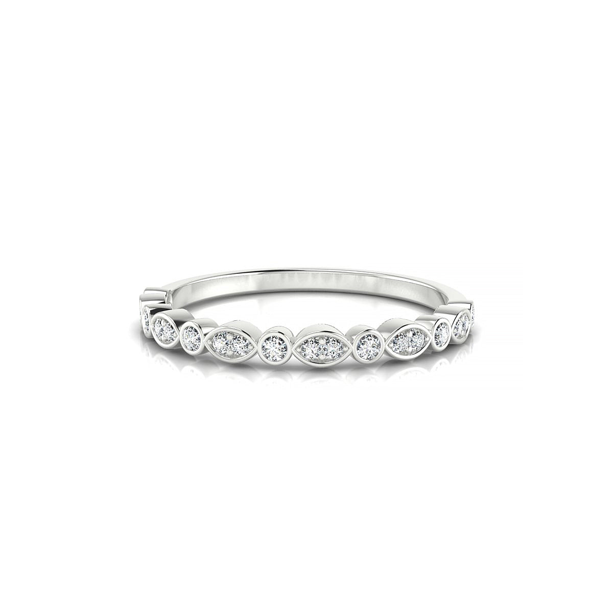 Serenity | 18k White Gold 1.5 mm Round Diamond Ring